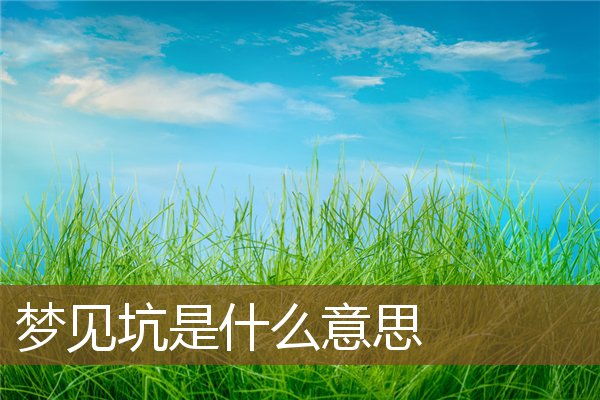 夢見坑是什麼意思_周公解夢