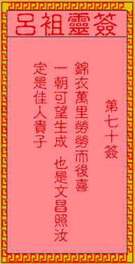 Lv Zu LingQian 70 sign