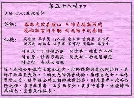 Wong tai sin LingQian sign: short straw Jian uncle about jun