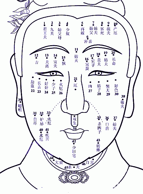 痣的位置與命運圖：02、痣相吉凶速查 點痣必讀要訣_看相大全