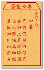Che LingQian sign: sixty-nine unsuccessful _ divination in the lottery