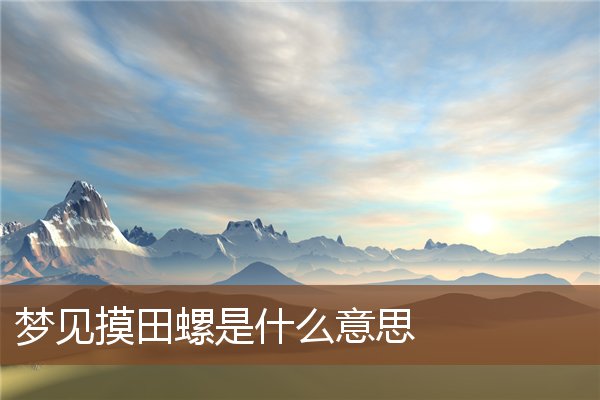 夢見摸田螺是什麼意思_周公解夢