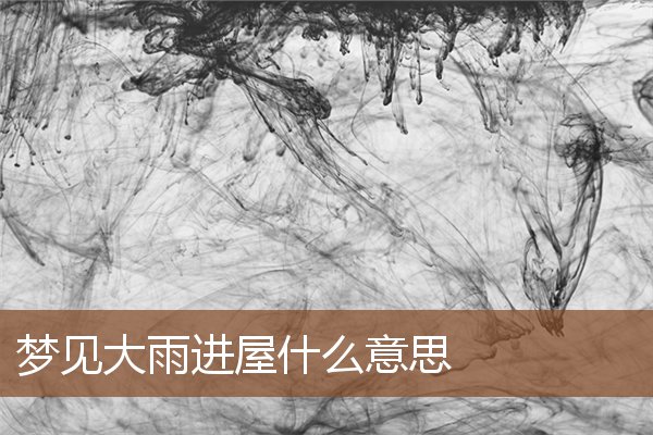夢見大雨進屋什麼意思_周公解夢