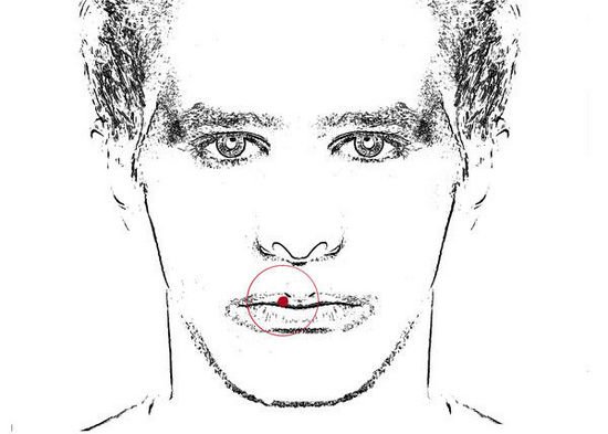 The position of graphic facial 30 mole and fate