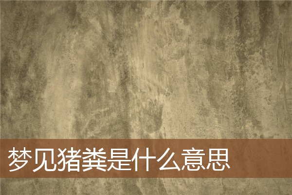 夢見豬糞是什麼意思_周公解夢