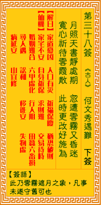 Guanyin LingQian signed 38:38 guanyin LingQian solution wen-xiu he killed guanyin LingQian sign