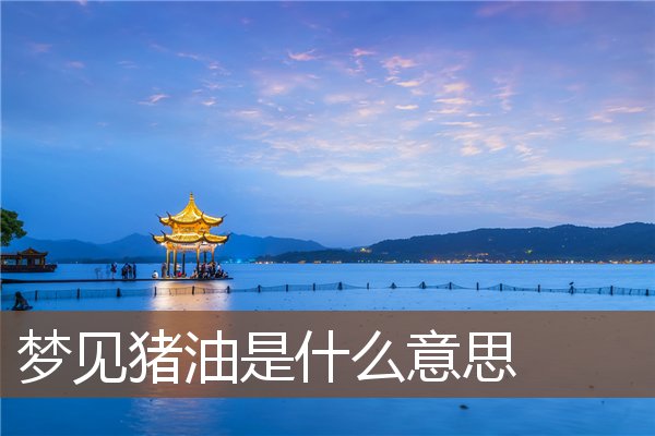 夢見豬油是什麼意思_周公解夢